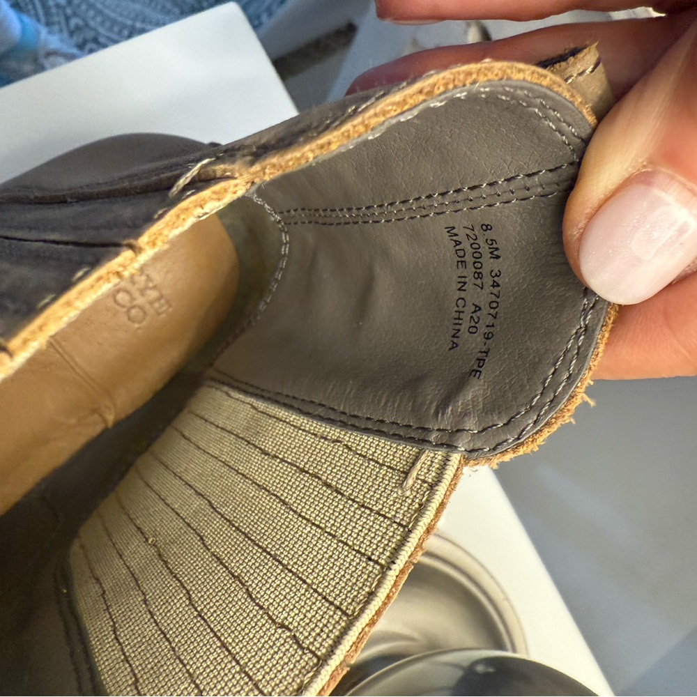 Frye and Co.Taupe Suede Clog Booties. - Picture 7 of 8